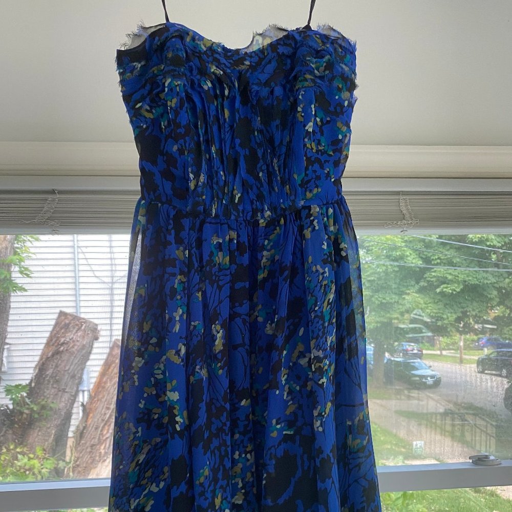Strapless summer cocktail dress